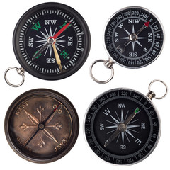 Compass collection isolated on white