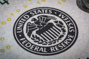 Federal reserve system symbol. Macro shot. - obrazy, fototapety, plakaty