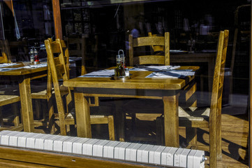 Restaurant, rustic furniture