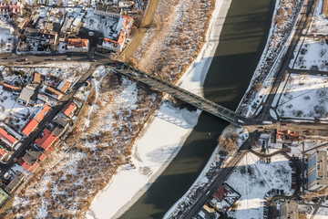 Fototapeta premium aerial view of the Olawa city