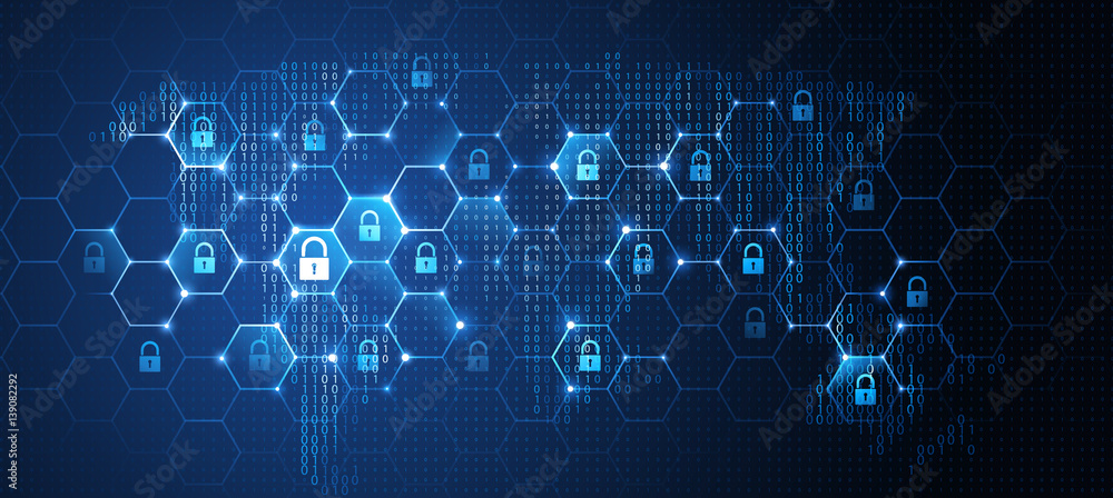 Poster global network security. vector