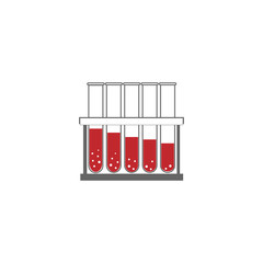 Medical test tube with blood.