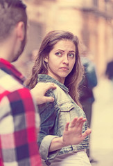 Fototapeta premium acquaintance on the street