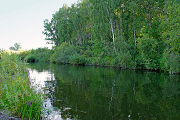 Fototapeta na wymiar Small river in Siberia.