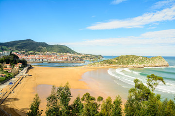 Fototapeta na wymiar panoramic views to Lekeitio Basque fishing village , Spain