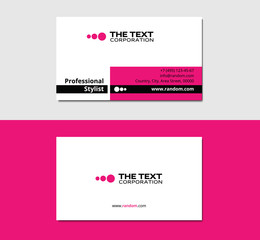 Naklejka na ściany i meble glamor business card with sharp corners, pink color