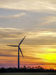 Windpark Parndorf, Austria, wind wheels in the sunset, Burgenlan