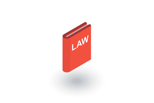 law book isometric flat icon. 3d vector colorful illustration. Pictogram isolated on white background