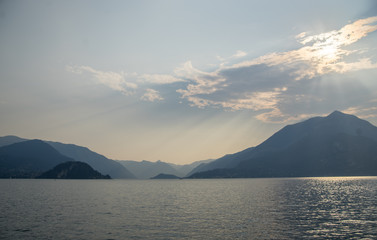 Fototapeta na wymiar Varenna on lago Como sunset