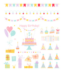 Holiday icons in flat style.