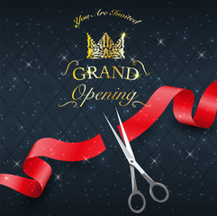 grand opening, cutting red tape, the start day of activity