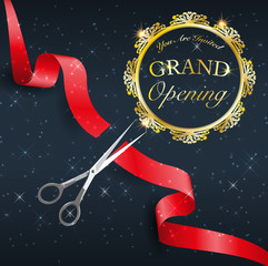 grand opening, cutting red tape, the start day of activity