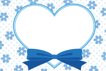 ハートと花とリボンのフレーム