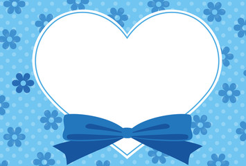 ハートと花とリボンのフレーム