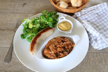 boudin blanc et compotée d'aubergines