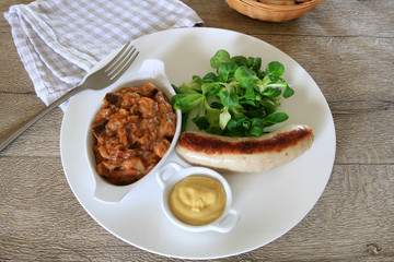 boudin blanc et compotée d'aubergines