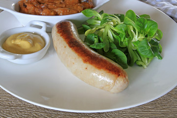 boudin blanc et compotée d'aubergines