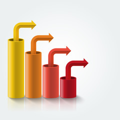 Column next step data. Vector infographics element