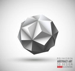 Abstract explosion. Vector polyhedron.