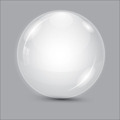 Glass ball. Transparent ball.
