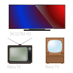 TV screen lcd monitor template electronic device technology digital size diagonal display and video modern plasma home computer vector illustration.