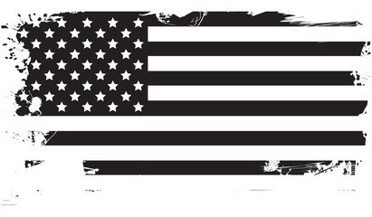 USA Flag Black