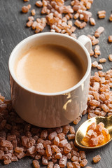 Cup of coffee with sugar