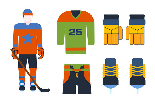 Vector hockey uniform accessory in flat style.
