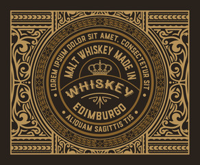 Vintage design for labels. Suitable for whiskey or other comercial products