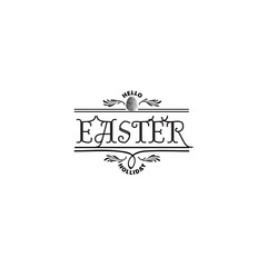 Typographic badges - Happy Easter. On the basis of script fonts, handmade. It can be used to design your printed products