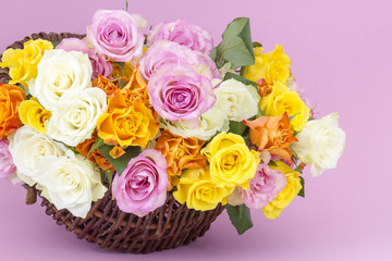 roses in a basket