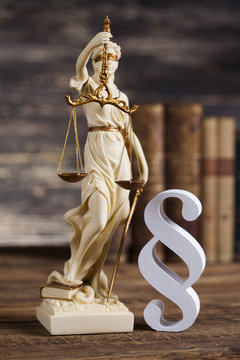 Statue of lady justice, Law concept and paragraph