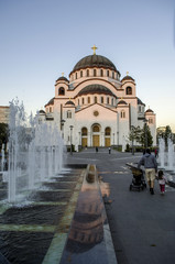 Fototapeta na wymiar Beograd, Church of the Holy Sava in the Vracar city part, Serbia
