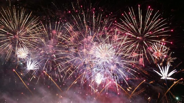 High quality video of amazing fireworks in 4K