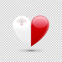 Maltese Flag Heart Icon
