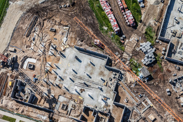 aerial  view of the building construction site