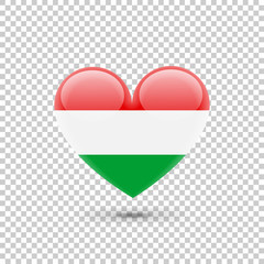Hungarian Flag Heart Icon