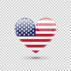 United States of America Flag Heart Icon