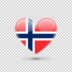 Norwegian Flag Heart Icon