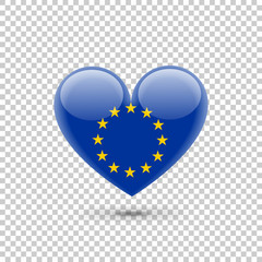 Europe Union Flag Heart Icon