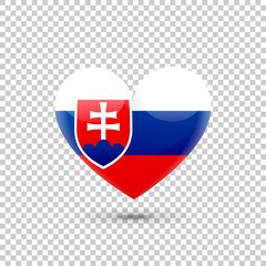 Slovak Flag Heart Icon