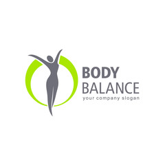 Obraz premium Fitness and wellness vector logo design. Body balance
