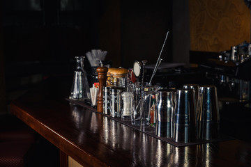 Bartender tools on bar