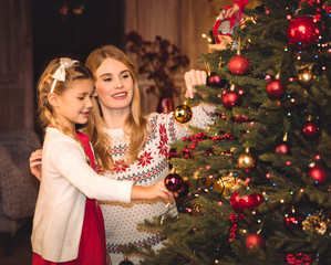 Happy mother and daughter