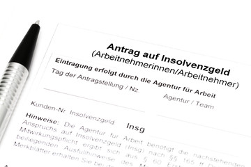 Obraz premium Antrag auf Insolvenzgeld