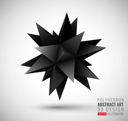 Abstract explosion. Vector polyhedron.