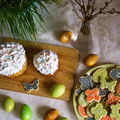 Easter cakes,eggs and cakes, the view from the top