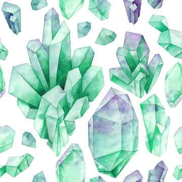 Watercolor crystals pattern