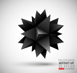 Abstract explosion. Vector polyhedron.
