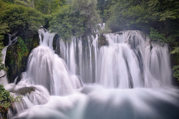 Fototapeta premium Waterfall Una river in Martin brod / Bosnia and Herzegovina
